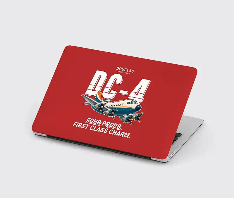 Douglas DC-4 - Cartoon - MacBook Case - Red