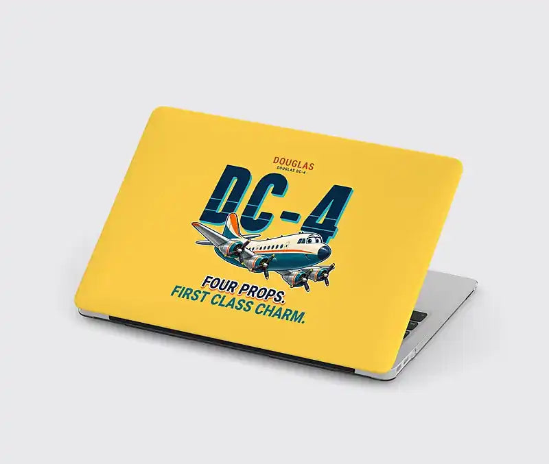 Douglas DC-4 - Cartoon - MacBook Case - Yellow