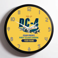 Thumbnail for Douglas DC-4 - Cartoon + Name - Framed - Yellow