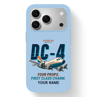 Thumbnail for Douglas DC-4 - Cartoon + Name - MagSafe iPhone 17 Pro - Light Blue