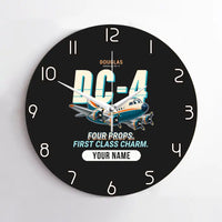 Thumbnail for Douglas DC-4 - Cartoon + Name - No Frame - Black