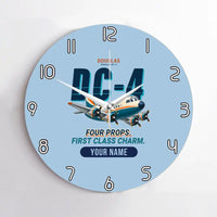 Thumbnail for Douglas DC-4 - Cartoon + Name - No Frame - Light Blue