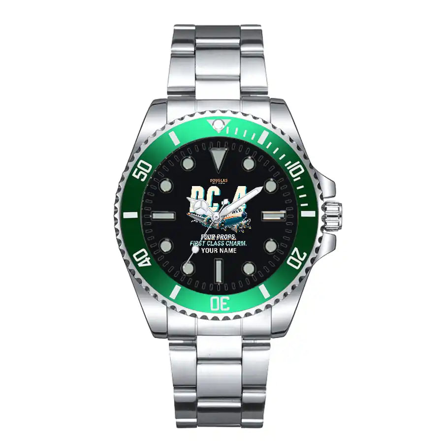 Douglas DC-4 - Cartoon + Name - Premium Diver - Green