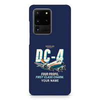 Thumbnail for Douglas DC-4 - Cartoon + Name - Samsung Case - Navy Blue