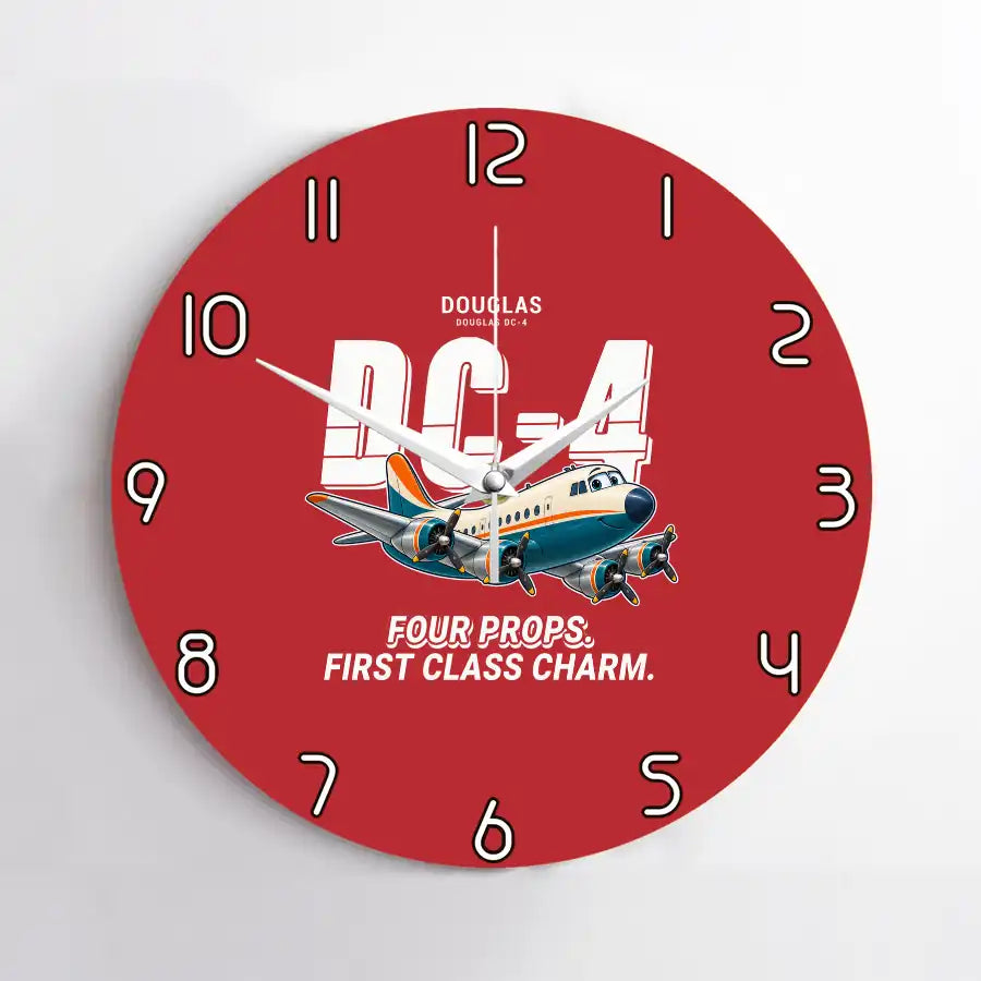 Douglas DC-4 - Cartoon - No Frame - Red