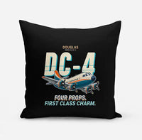 Thumbnail for Douglas DC-4 - Cartoon - Pillow - Black