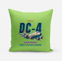 Thumbnail for Douglas DC-4 - Cartoon - Pillow - Light Green