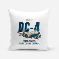 Thumbnail for Douglas DC-4 - Cartoon - Pillow - White