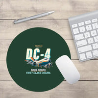 Thumbnail for Douglas DC-4 - Cartoon - Round Mouse Pad - Dark Green