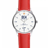 Thumbnail for Douglas DC-4 - Classic - White - Leather Strap - Red Leather Strap
