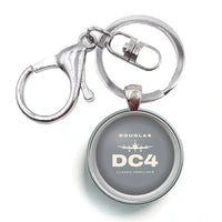 Thumbnail for Douglas DC-4 - Heritage - Circle Key Chain - Gray