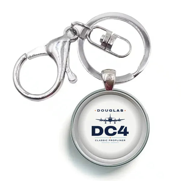 Douglas DC-4 - Heritage - Circle Key Chain - White