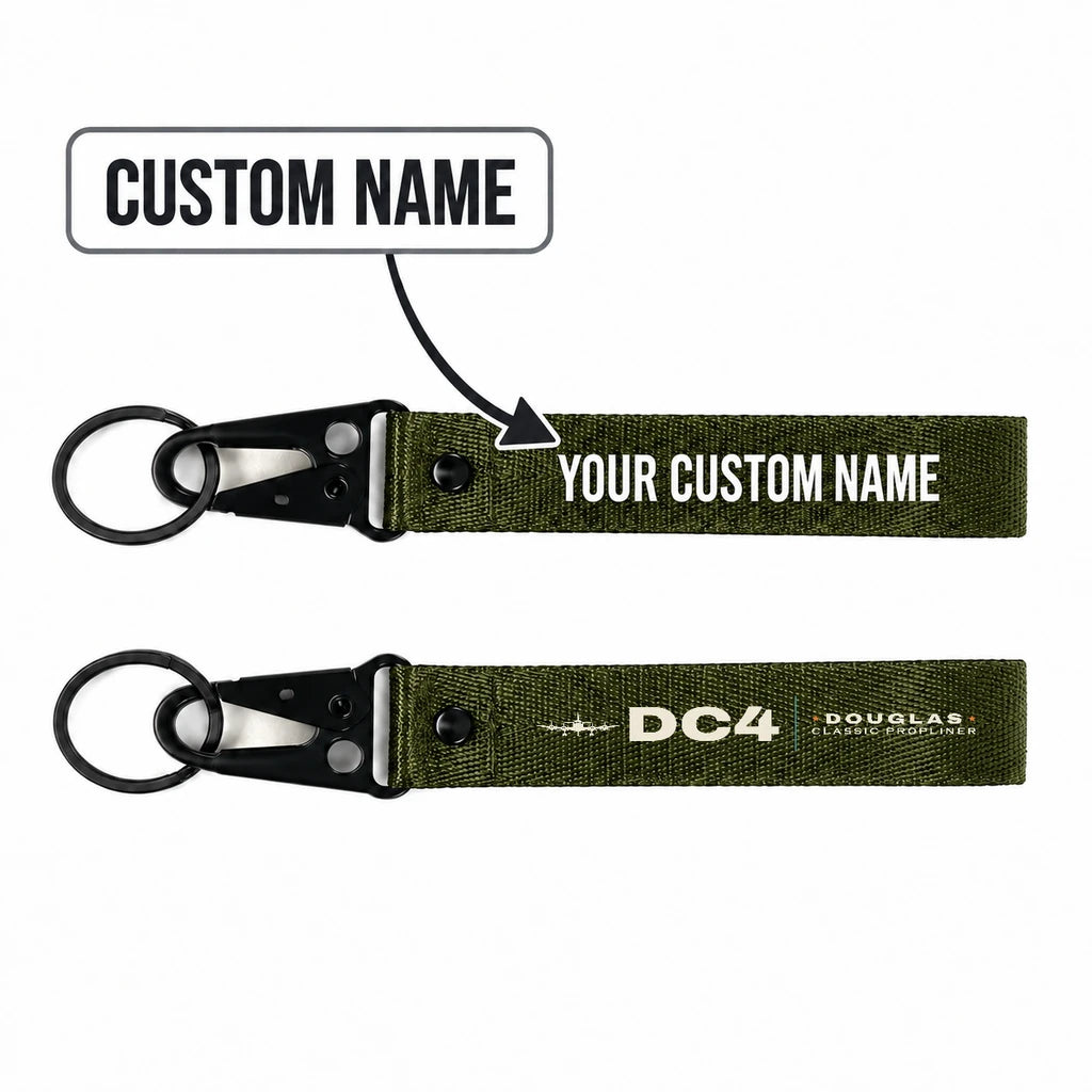 Douglas DC-4 Hawk-Shaped Key Chains - Dark Green - Heritage - Personalized