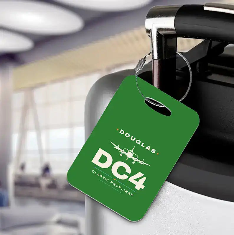 Douglas DC-4 - Heritage - Luggage Tag - Green