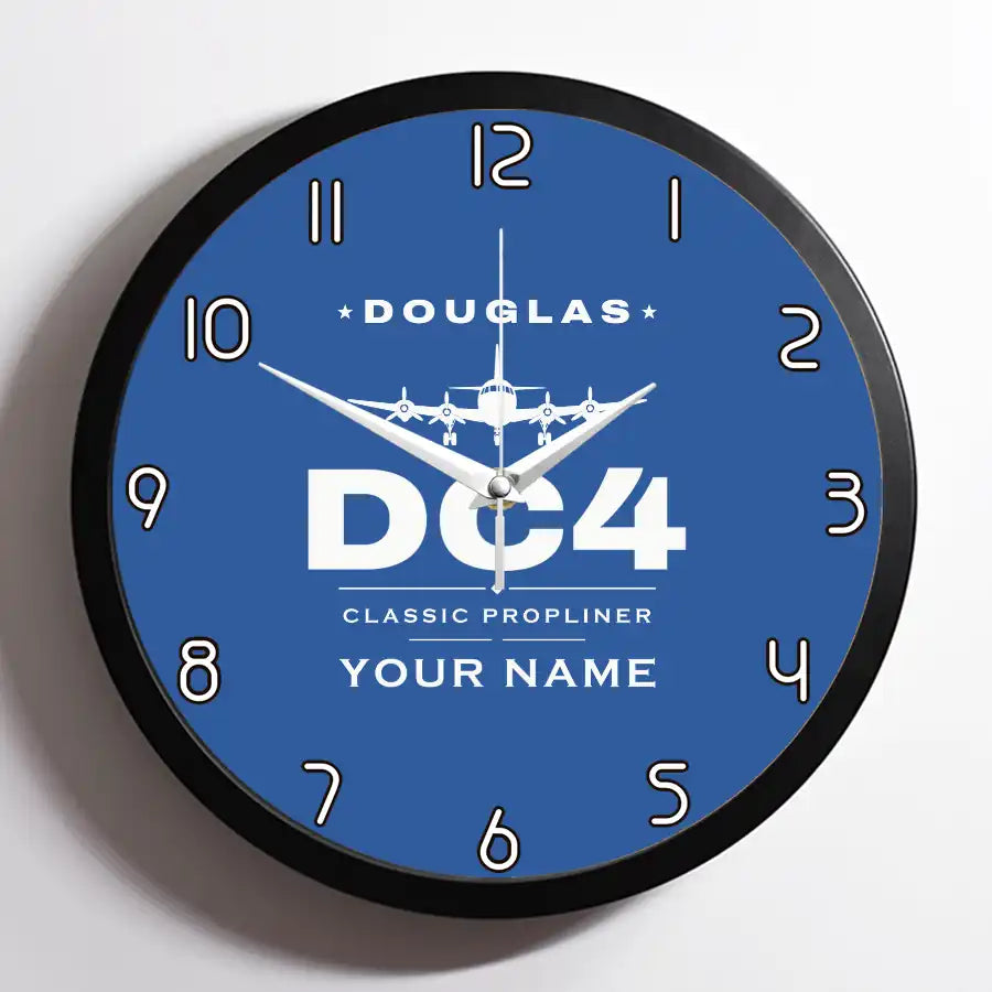 Douglas DC-4 - Heritage + Name - Framed - Blue