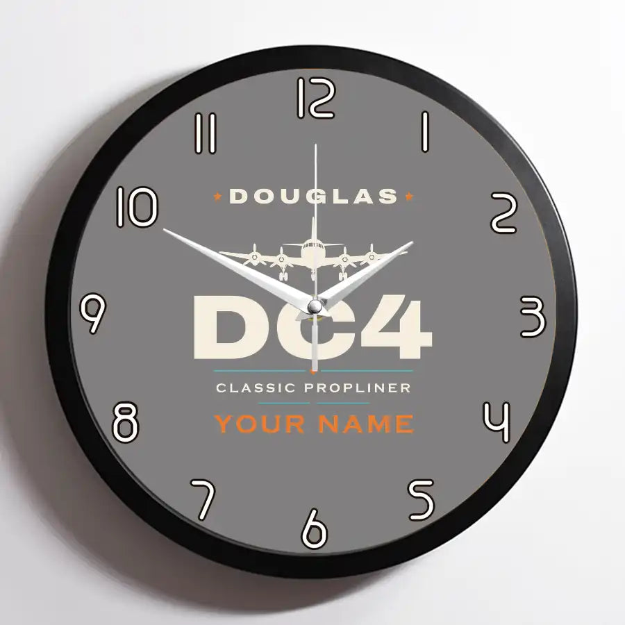 Douglas DC-4 - Heritage + Name - Framed - Gray