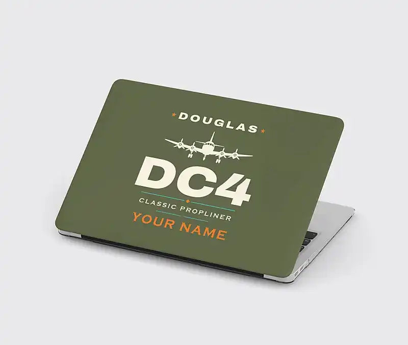 Douglas DC-4 - Heritage + Name - MacBook Case - Green Army