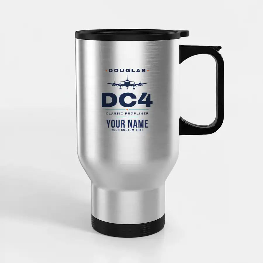 Douglas DC-4 - Heritage + Name - Stainless Steel with Holder - Silver