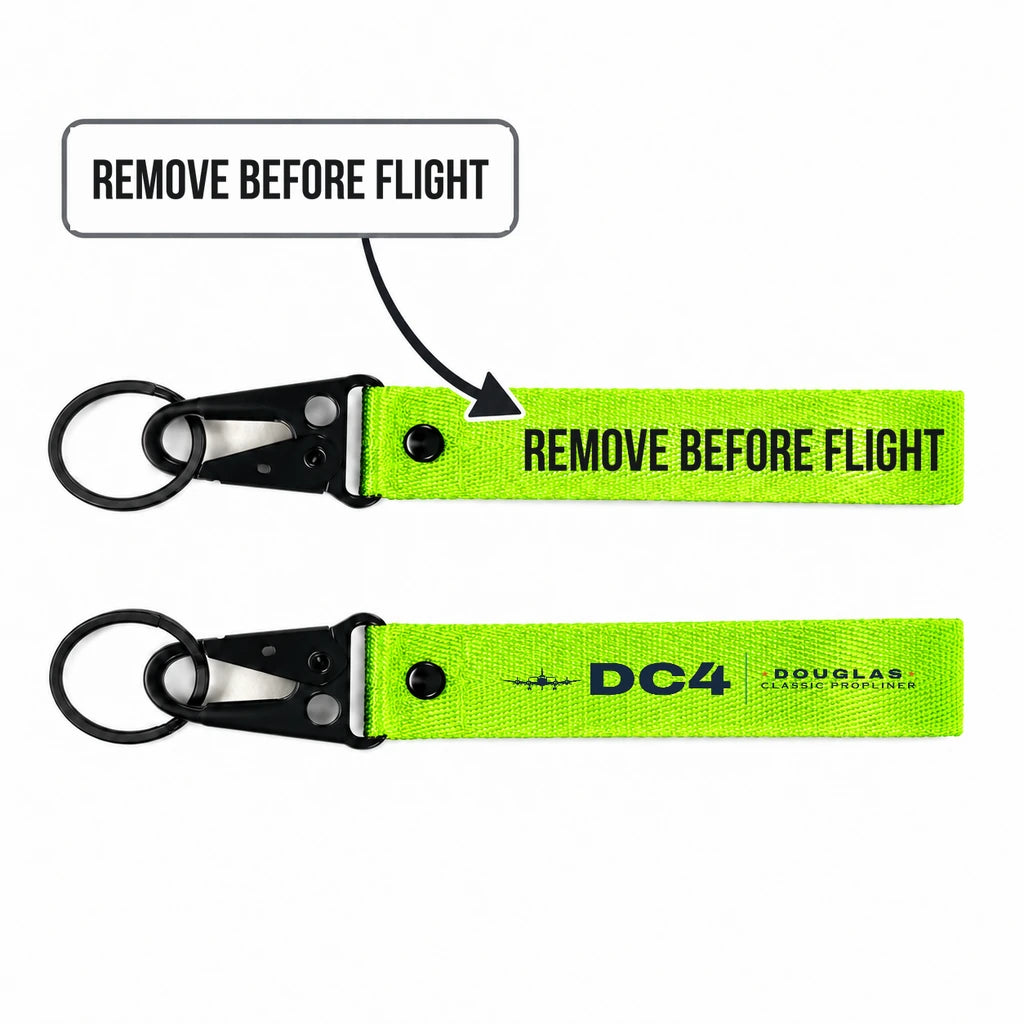 Douglas DC-4 Hawk-Shaped Key Chains - Light Green - Heritage - Remove Before Flight