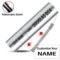 Thumbnail for Douglas DC-4 - Mini LED Flashlight - Heritage - Silver + Name