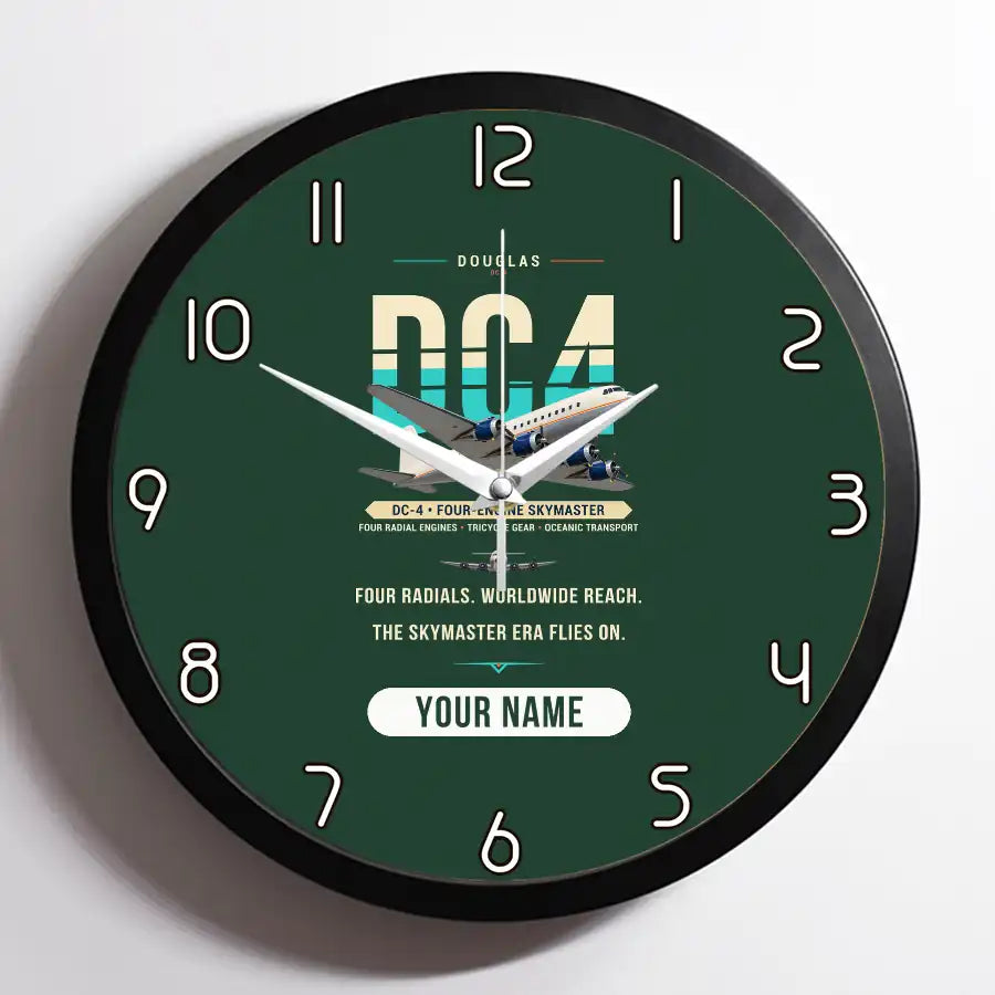 Douglas DC-4 - Original + Name - Framed - Dark Green