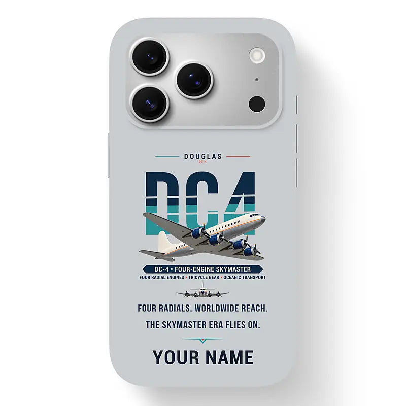 Douglas DC-4 - Original + Name - MagSafe iPhone 17 Pro - Light Gray