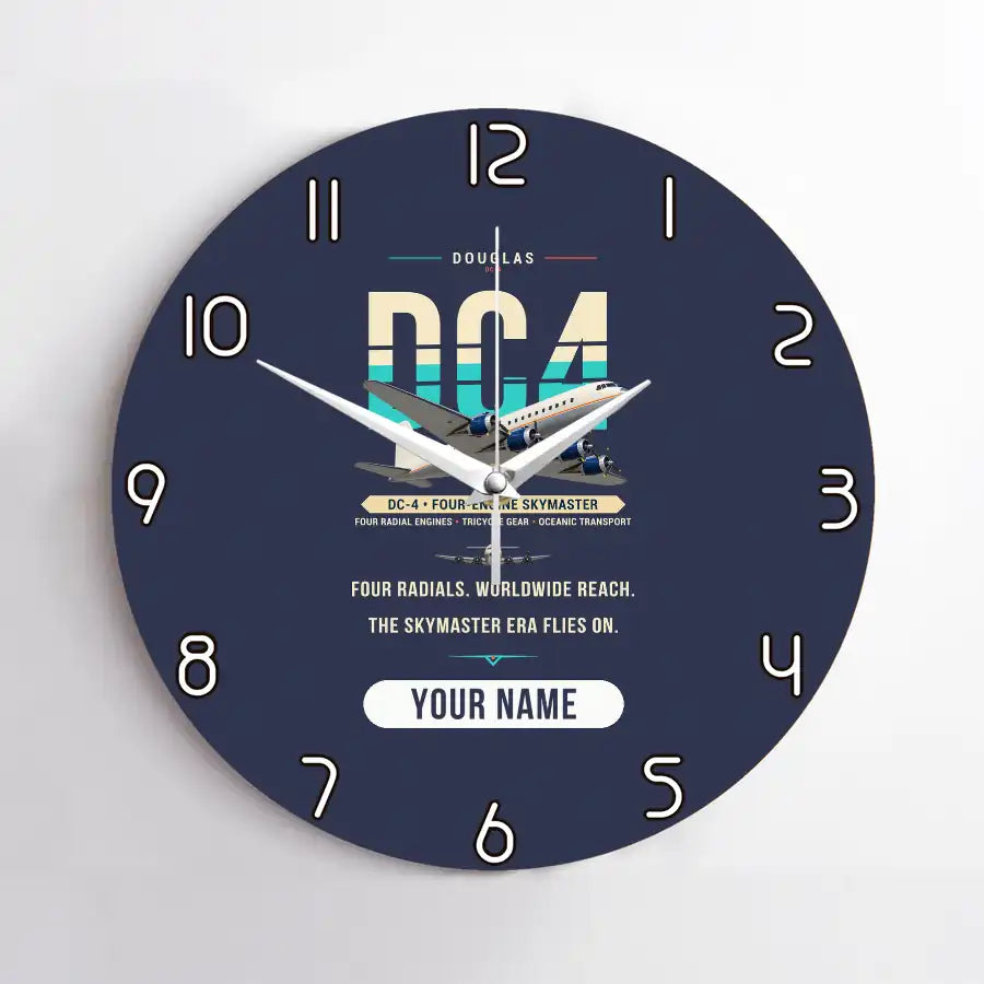 Douglas DC-4 - Original + Name - No Frame - Navy Blue