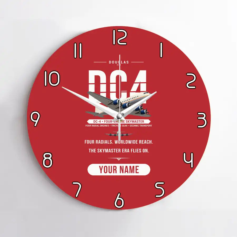Douglas DC-4 - Original + Name - No Frame - Red