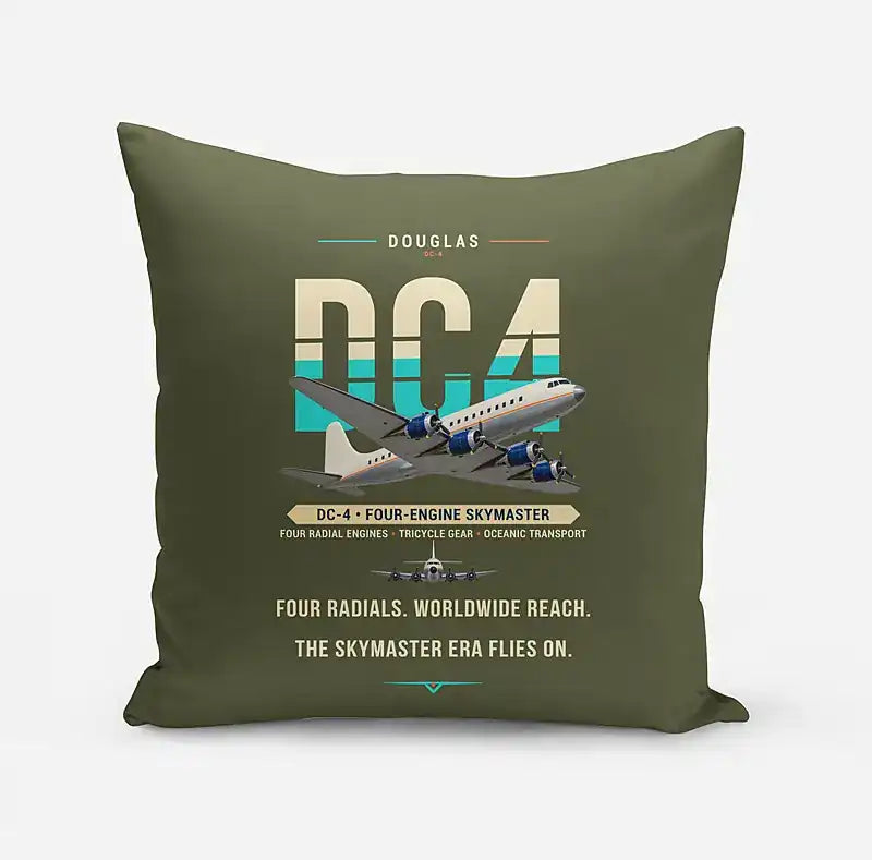 Douglas DC-4 - Original - Pillow - Green Army