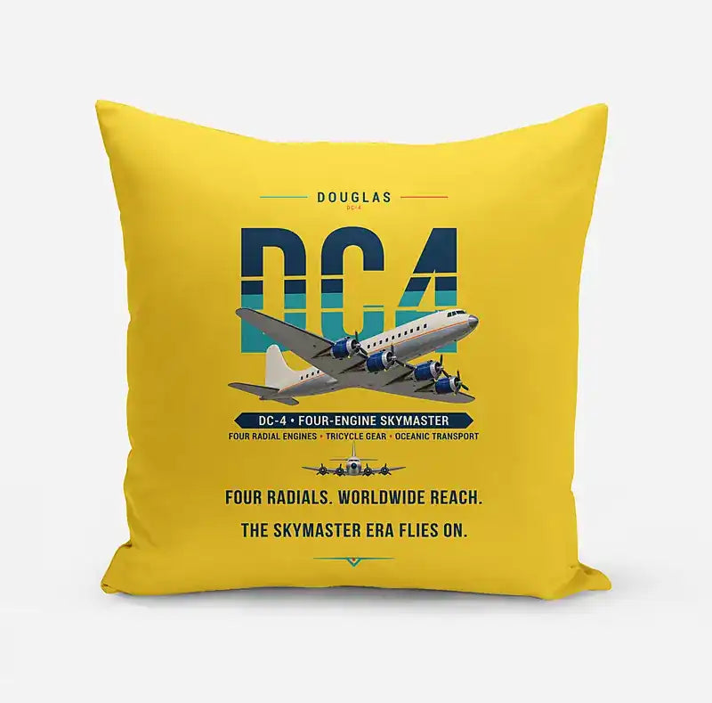 Douglas DC-4 - Original - Pillow - Yellow