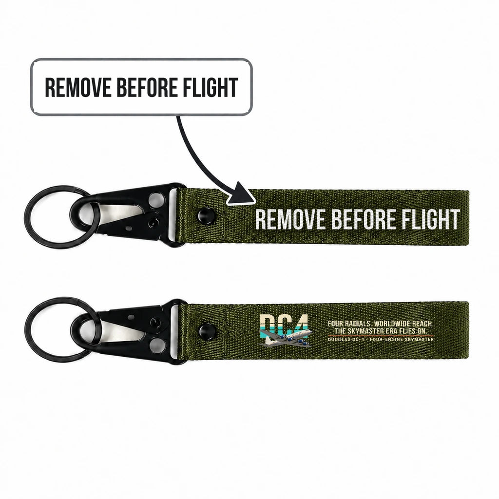 Douglas DC-4 Hawk-Shaped Key Chains - Dark Green - Original - Remove Before Flight