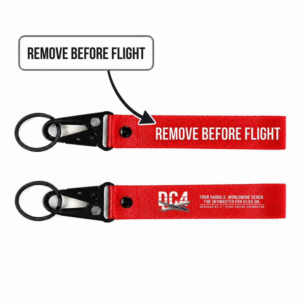 Douglas DC-4 Hawk-Shaped Key Chains - Red - Original - Remove Before Flight
