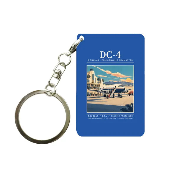 Douglas DC-4 - Poster - Key Chain - Blue