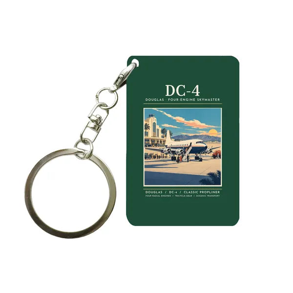 Douglas DC-4 - Poster - Key Chain - Dark Green
