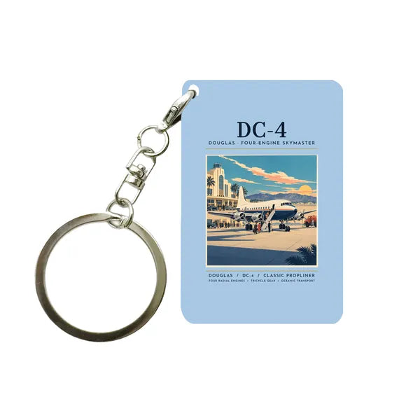 Douglas DC-4 - Poster - Key Chain - Light Blue