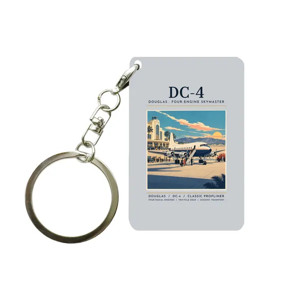 Douglas DC-4 - Poster - Key Chain - Light Gray