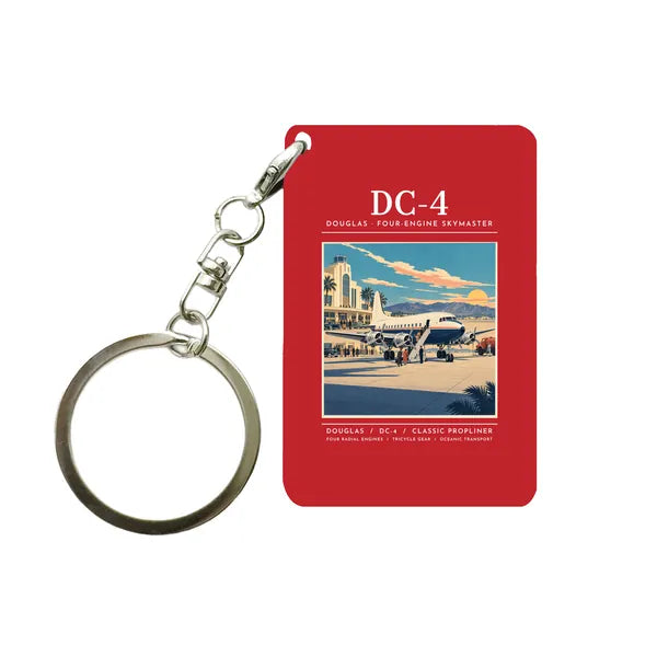 Douglas DC-4 - Poster - Key Chain - Red