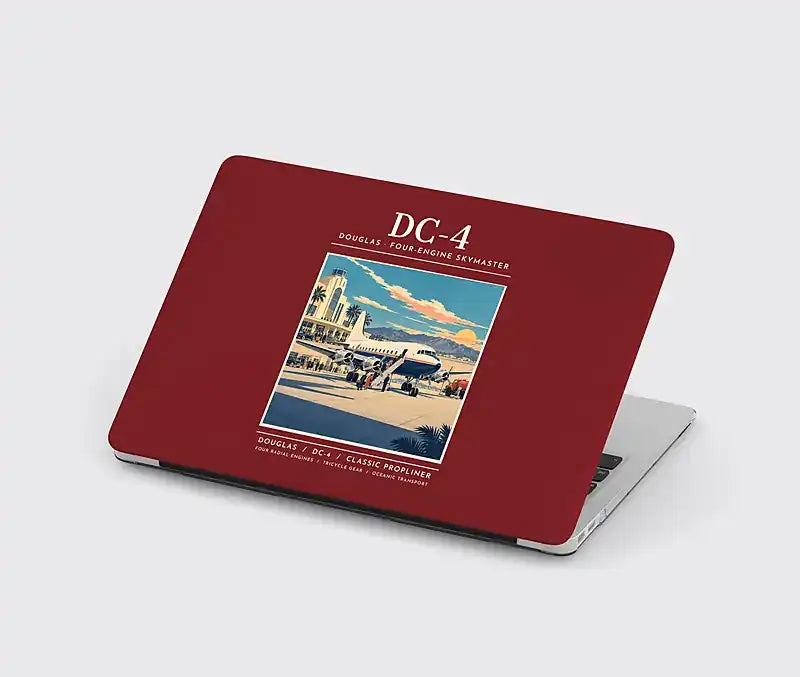 Douglas DC-4 - Poster - MacBook Case - Dark Red
