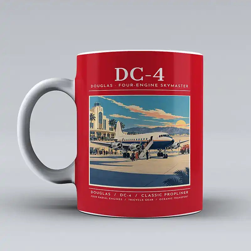 Douglas DC-4 - Poster - Mug - Red