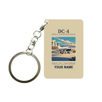 Thumbnail for Douglas DC-4 - Poster + Name - Key Chain - Beige
