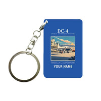 Thumbnail for Douglas DC-4 - Poster + Name - Key Chain - Blue