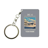 Thumbnail for Douglas DC-4 - Poster + Name - Key Chain - Gray