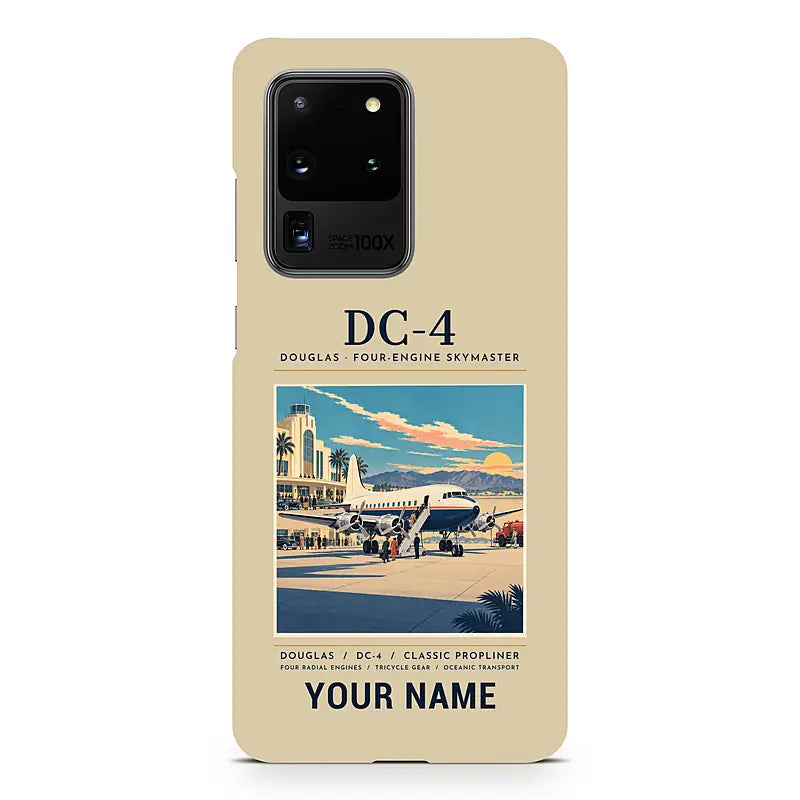 Douglas DC-4 - Poster + Name - Samsung Case - Beige