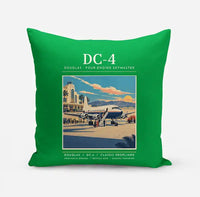 Thumbnail for Douglas DC-4 - Poster - Pillow - Green