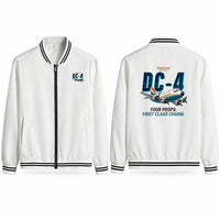 Thumbnail for Douglas DC-4 Stylish Jackets - Baseball Collar - Cartoon - White