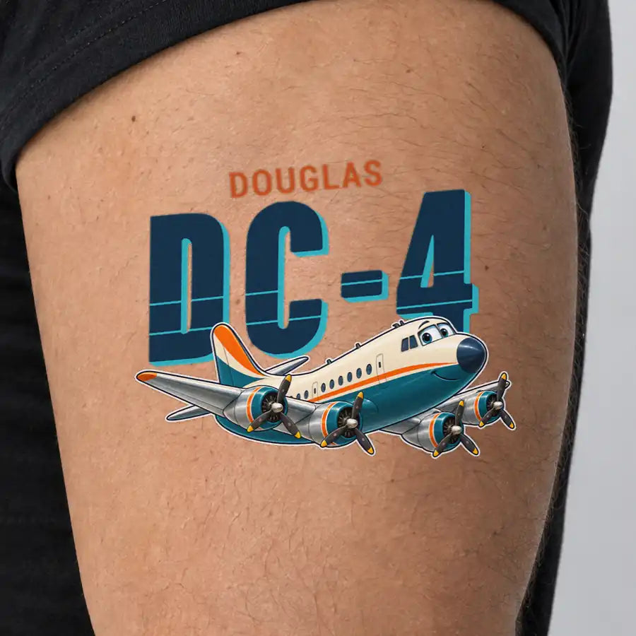 Douglas DC-4 - Tattoo - Cartoon - Man