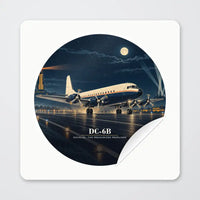 Thumbnail for Douglas DC-6B - 3D - Circle Sticker - Peel