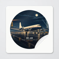 Thumbnail for Douglas DC-6B - 3D + Name - Circle Sticker - Peel