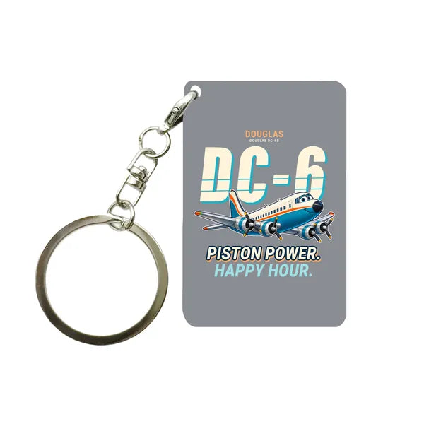 Douglas DC-6B - Cartoon - Key Chain - Gray