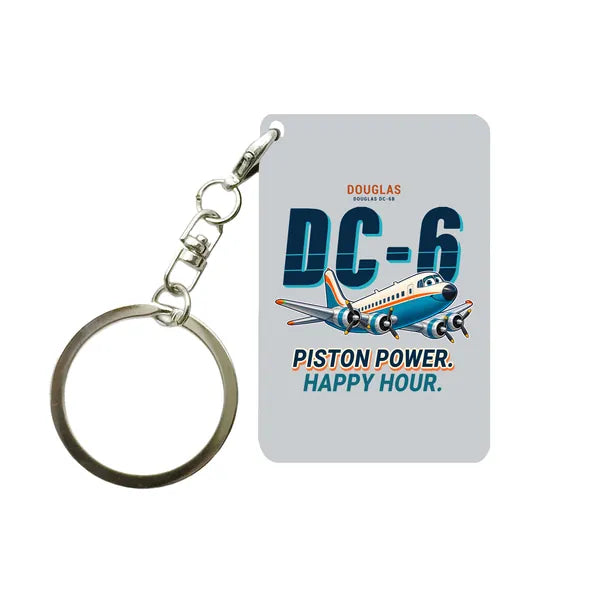 Douglas DC-6B - Cartoon - Key Chain - Light Gray